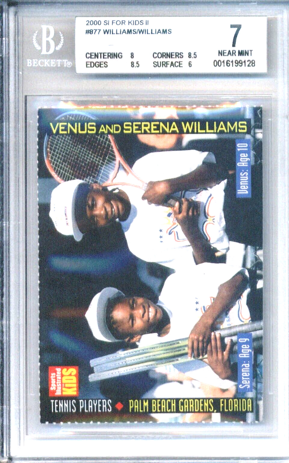 2000 SI For Kids II #877 - Serena and Venus Williams RC BGS 7 Near Mint Rookie!!