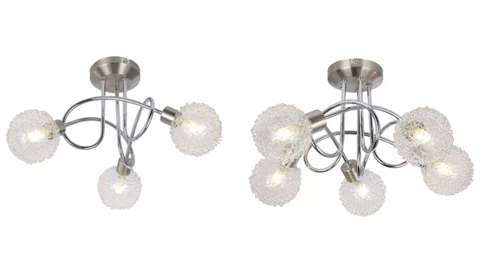 3 5 Way Ceiling Light Modern Decorative Mesh Ball LED Spotlight Fitting