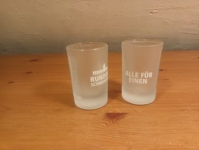 2 originale Jägermeister-Schnapsgläser gefrostete Gläser,  2 cl Shot Gläser 