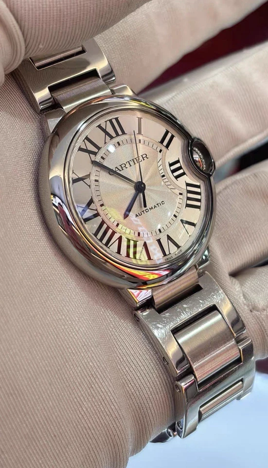 Cartier Ballon Bleu W6920046 stainless steel strap /Purple leather strap 36mm - Image 3 of 4