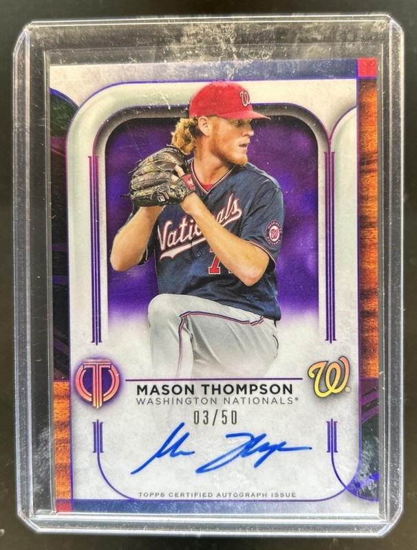 2022 Topps Tribute Mason Thompson Auto Autograph Purple Rookie RC #/50 Nationals