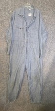Vintage Lee Union-Alls Coveralls Mens 42 R Blue Denim Herringbone Stripe USA