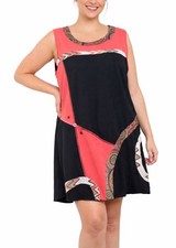 Robe Femme Taille 46-52 Noir Corail Bohème Chic Fluide Été Confort Élégant
