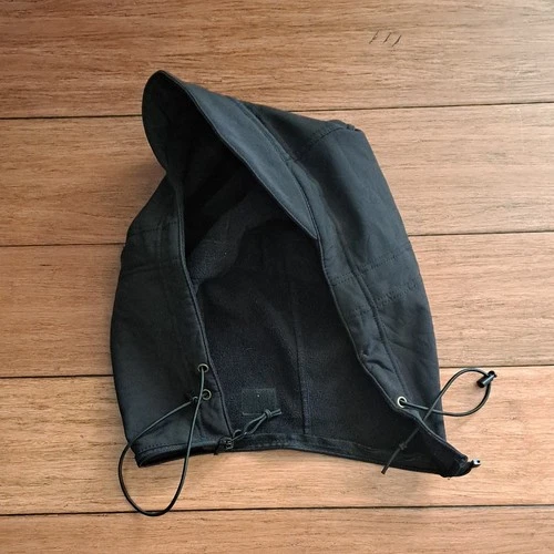 Men's Black SA Co. Softshell Jacket L Full Zip Hood Stand Collar Zipper Pockets image 3