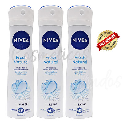 Nivea 48 Hours Freshness Body Spray - Fresh Natural, / 5 Fl. Oz  3 Pack