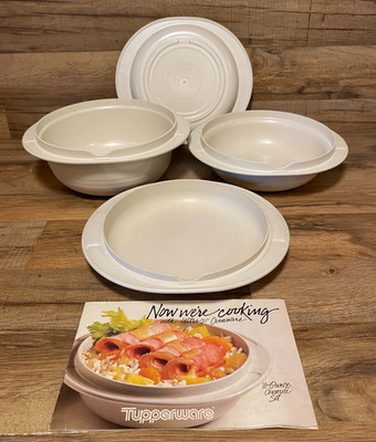 TUPPERWARE ULTRA 21 - Microwave Ovenware - 2 QT 1 QT STACK COOKER 1722 1723 1725