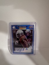 2021 Leaf Pro Set Metal 1989 Blue Rainbow 49/75 Chuba Hubbard #PA-CH1 Auto 7m3