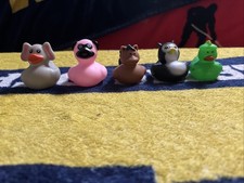 Rubber Duckies Set of Five Assorted Animal Themed Rubber Duck