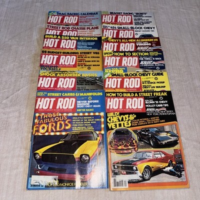 Complete 1977 Hot Rod Magazine 12 Issues Jan-Dec Vintage Car Racing Fords Vettes
