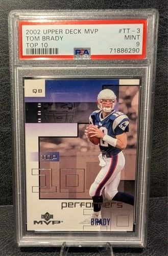 2002 Upper Deck MVP Tom Brady Top 10 #TT-3 PSA 9