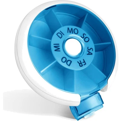 Pillenbox 7 Tage klein, Pillendose, Medikamentenbox, Wochenbox, Blau, leicht - Bild 1 von 4