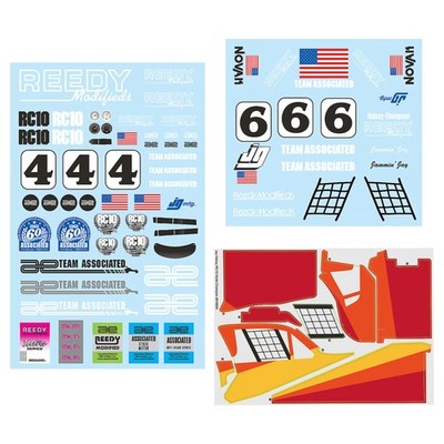 Team Associated RC10 Jay Halsey WC Decal Sheet / AE6398
