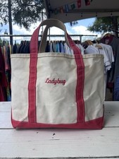 Vintage Made In USA L.L. Bean Tote And Boat Bag Ladybug