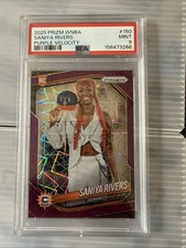2025 Panini Prizm WNBA #150 Saniya Rivers Purple Velocity Prizms #/59