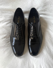 Prada Men’s Black Leather Cap Toe Oxford Dress Shoes Size 11 - Unworn w/ Box