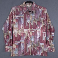 Vintage 1970s Maxino California Dagger Collar Disco Shirt Mens Large City Artsy