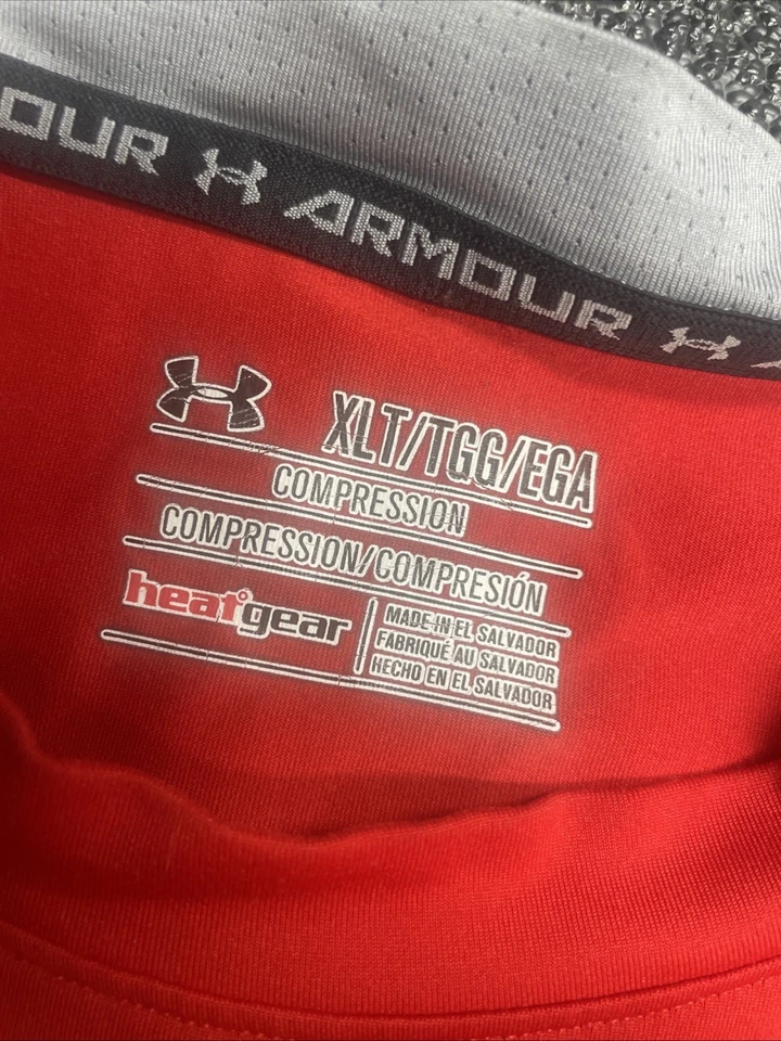 Camisa de compresión Under Armour roja de manga larga para hombre - Heat Gear - talla XL Foto 3 de 4