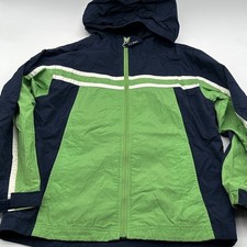 L.L.Bean Youth M 10-12 Blue and Green Hooded Nylon Jacket