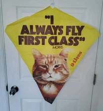 1983 9 Lives "I Always Fly First Class" Morris the Cat Advertising Kite Unused