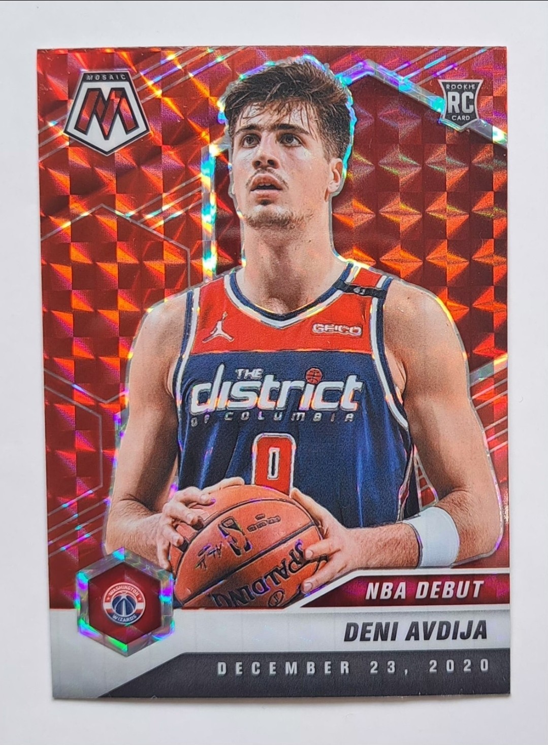 2020-21 Panini Mosaic DENI AVDIJA Red Prizm NBA Debut Rookie SP #272 MT Blazers