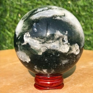 260G Natural Aquatic Agate Geode Ball Crystal Sphere Specimen Healing Reiki