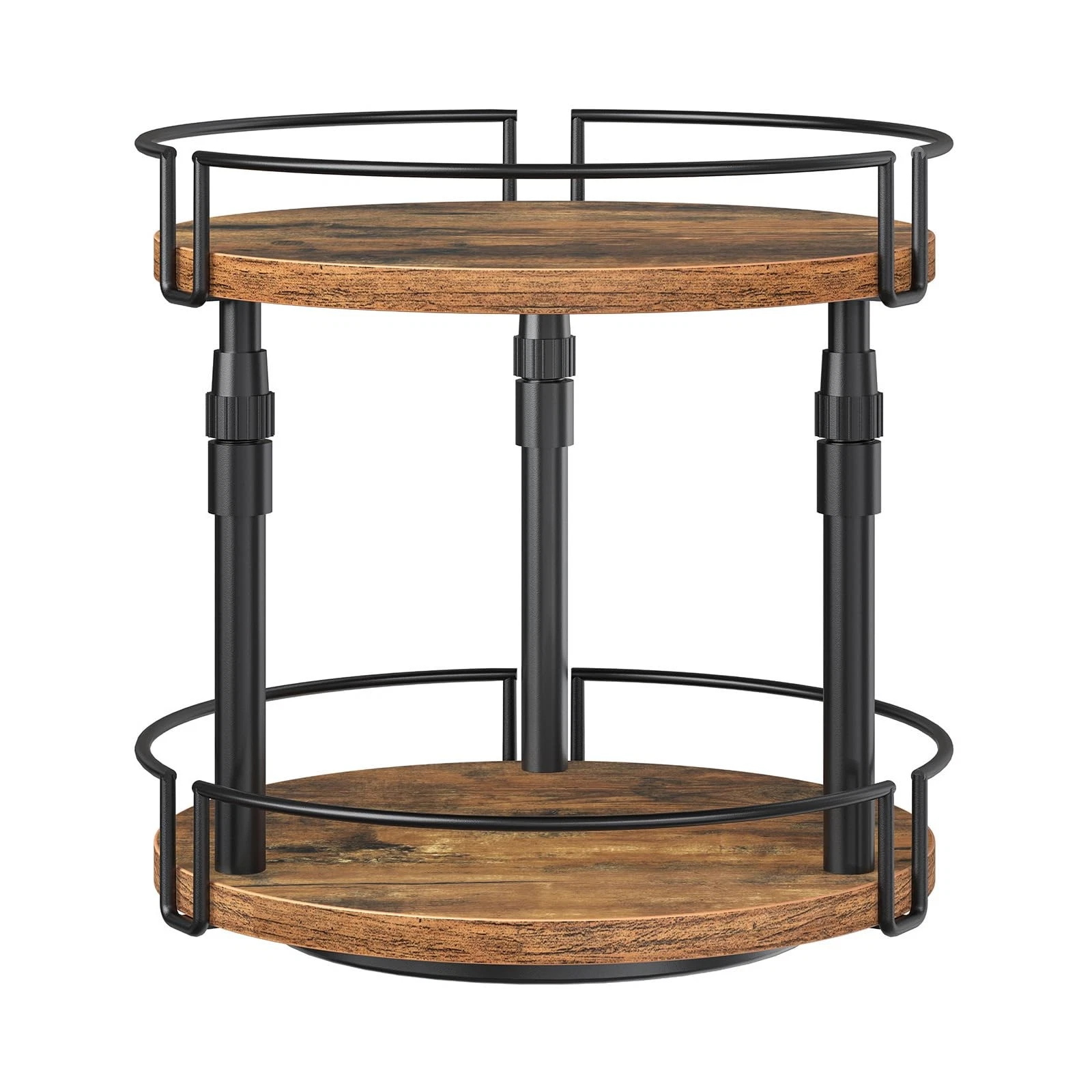 Lazy Susan Organizer Spice Rack, 2-Tier Height Adjustable Rotating Spice Orga...