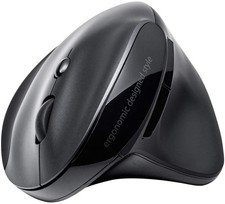 Ergonomic Wireless Rechargeable Mouse with 5 Buttons, Blue LED, Black