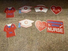 Whaline 8 Piece Nurse Graduation Yard Signs