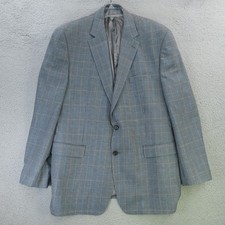 Ralph Lauren Blazer Sport Jacket Mens 48L Gray Black Houndstooth Silk Wool