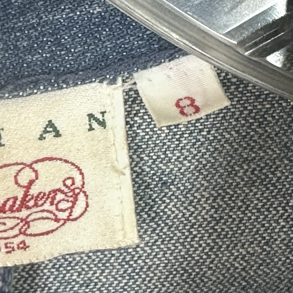 Vtg 80s Norman Shirtmaker Denim Duster Coat Women 8 Blue Cotton Pockets Maxi - Image 4 of 4