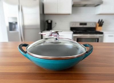 STAUB Baby Wok 16cm Mint Green Cast Iron w/ Warranty & Box From Japan