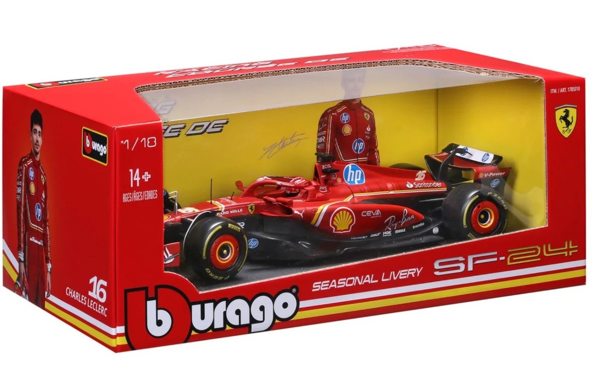 Bburago 1:18 Formula F1 Racing Die-Cast Car, Ferrari, Red Bull