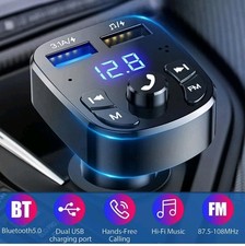 Bluetooth 5.0 Car Wireless FM Transmitter Adapter 2USB PD Charger AUX Hands-Free
