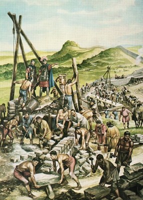 Postcard: Building the Roman Wall by R. Embleton,  Roman Wall  #11