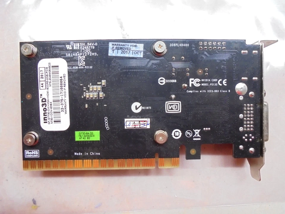 NVIDIA INNO3D GF-GT730-DVI+HDMI-SDDR3-2GB-PCI - Image 3 of 4