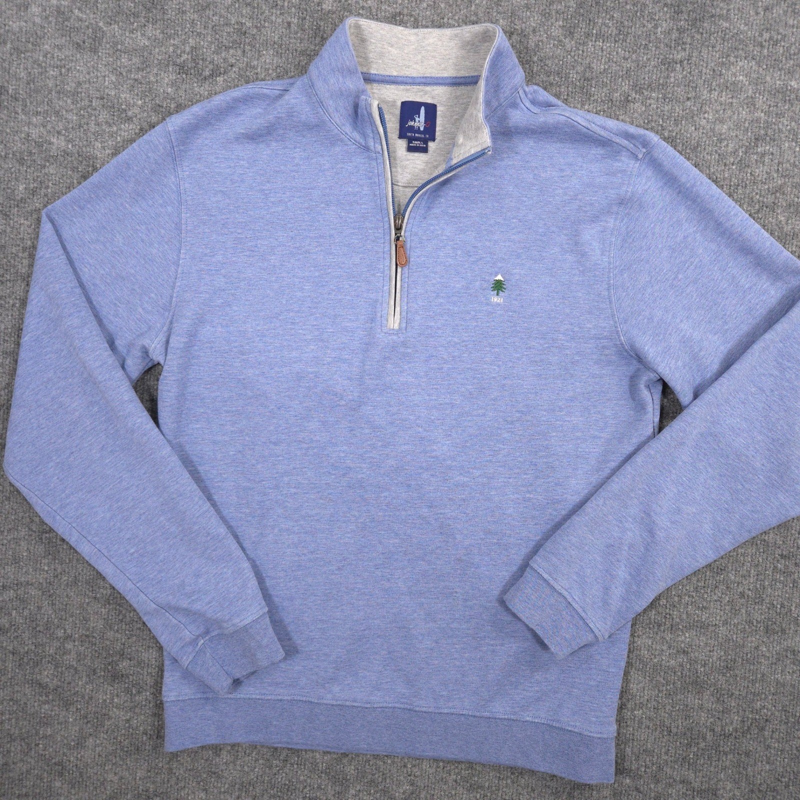 Johnnie O Sully 1/4 Zip Mens S Laguna Blue Heather Bald Peak Colony Club Golf