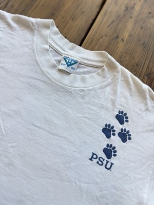 Vintage Penn State University PSU Nittany Lions Paw Print TShirt HappyValley SzL
