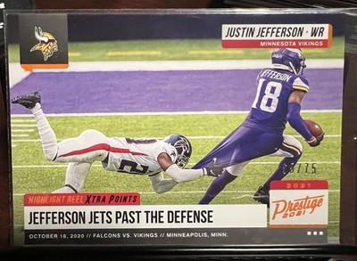 Justin Jefferson Highlight Reel Xtra Points Numbered 65/75 Panini Prestige #’d