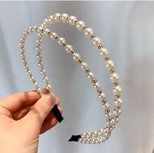 Elegantes Perlen und Perlen Perlen Stirnband in Gold