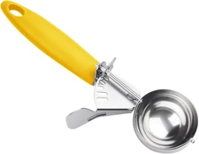 Portion Scoop, #20/2 OZ Ice Cream Scooper, Muffin Scoop, Disher, Yellow Handle, 