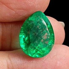 Pear Cut Loose Gemstone 7.5 Ct Green Certified Colombian Emerald For Jewelry