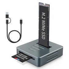 M.2 NVMe SSD Enclosure Docking Station with SD Reader 10Gbps USB Adapter