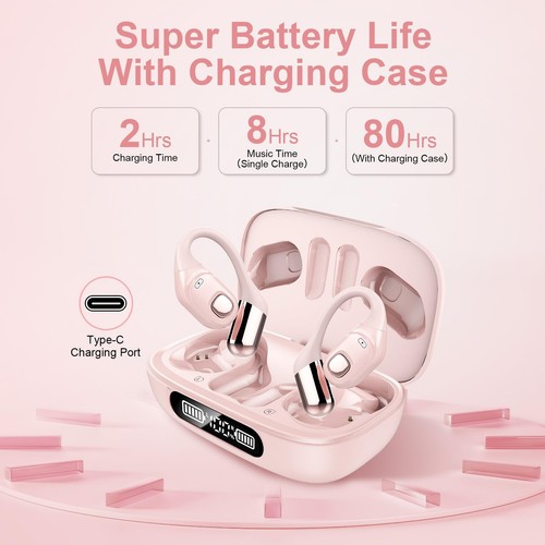 2B2C Open Ear Earbuds, Bluetooth 5.3 Wireless Air Conduction Headphones with ... - Picture 6 of 7