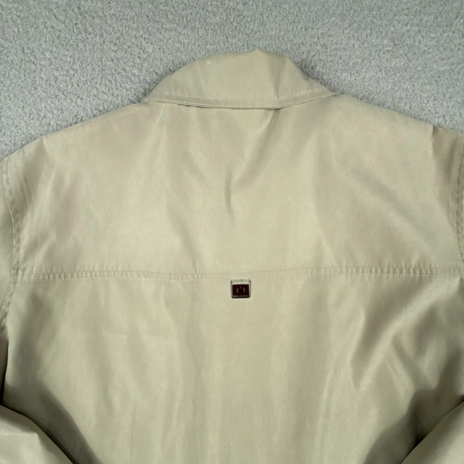 Vintage Mercedes Benz Jacket Mens Large Beige Windbreaker Coat Full Zip Lined image 10