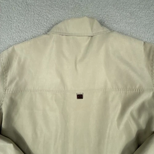 Vintage Mercedes Benz Jacket Mens Large Beige Windbreaker Coat Full Zip Lined image 10