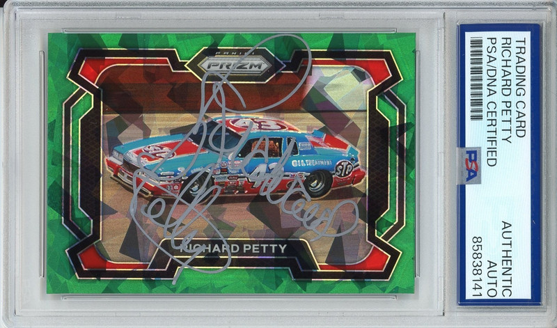 2024 PANINI PRIZM RACING GREEN RICHARD PETTY SIGNED AUTOGRAPH CARD PSA DNA COA