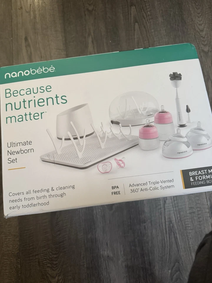 NOVO!Nanobebe Kit inicial de mamadeira para recém-nascido para leite materno azul-petróleo (caixa aberta) - Imagem 3 de 3