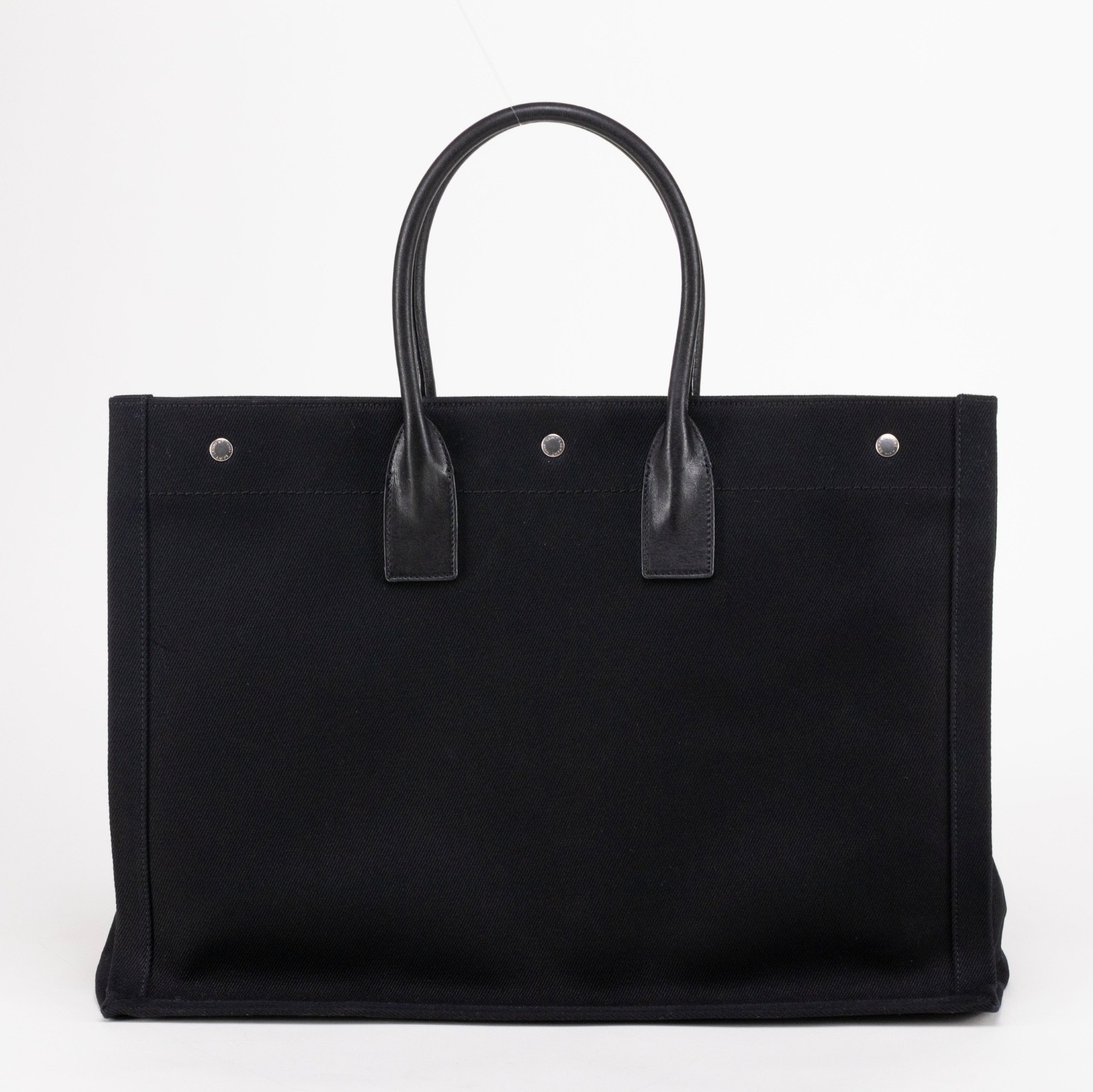 Borsa Saint Laurent Rive Gauche in tela bianca e nera