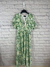 Minkpink NWT Felecia Fairycore Boho Feminine Linen Blend Midi Dress Size XL