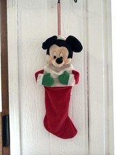 Disney Big Head 3D 18" Mickey Mouse Christmas Stocking Kurt Adler Vintage